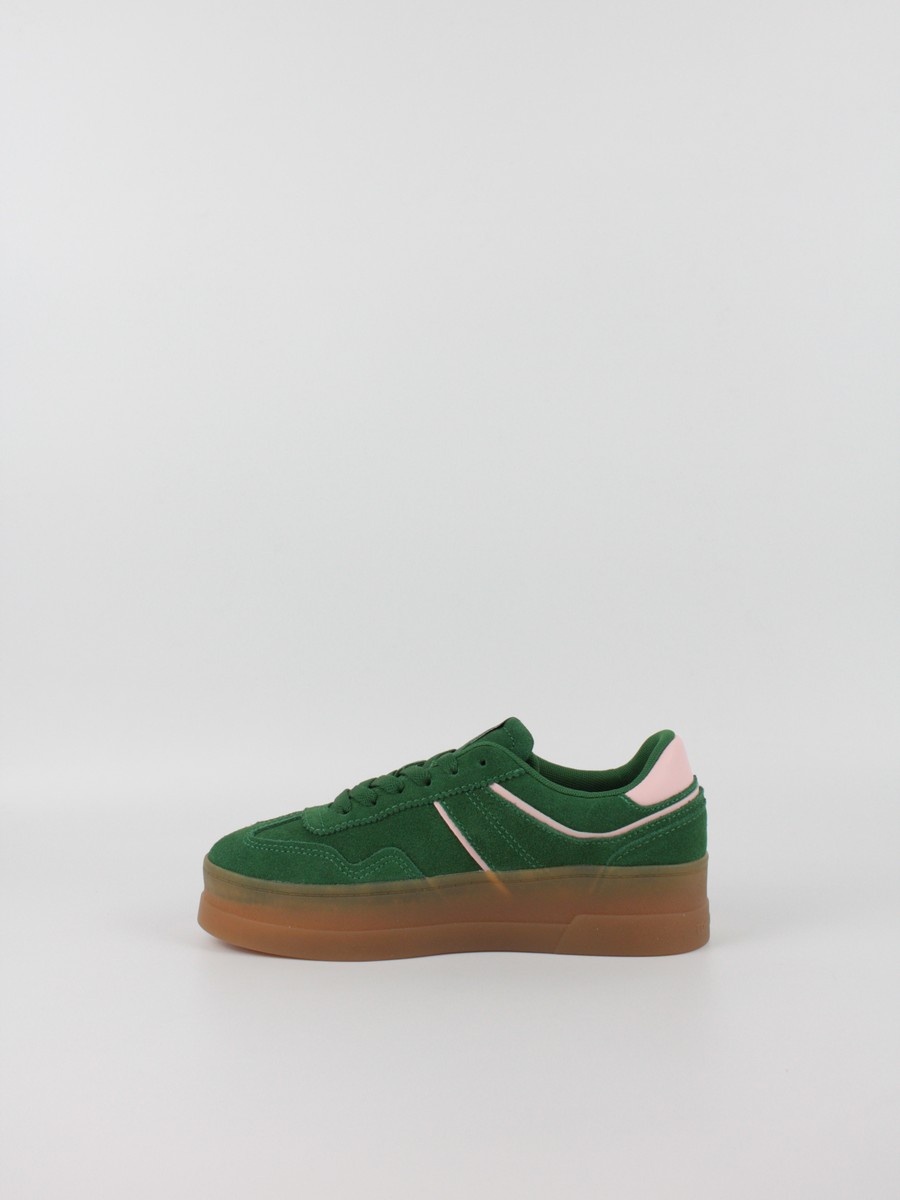 Women Sneaker Tommy Hilfiger The Greenwich Flatform Suede EN0EN02734-L2P Green